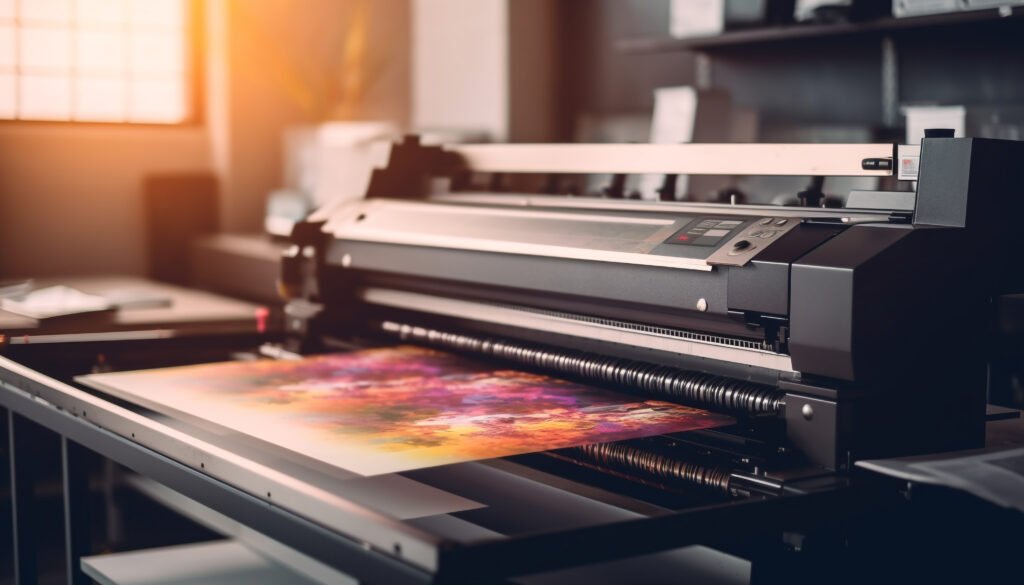 modern printing press creates colorful documents indoors generated by ai modern printing press creates colorful documents indoors generated by ai