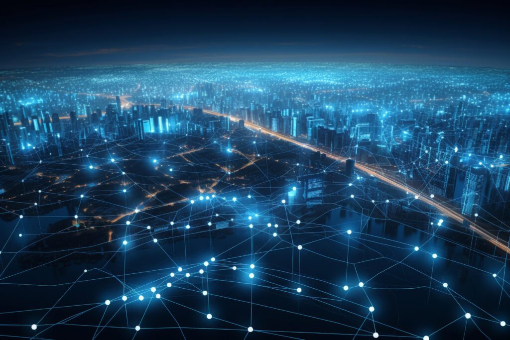 vistas panoramicas da cidade de dubai iluminadas em um espectro de neon vistas panoramicas da cidade de dubai iluminadas em um espectro de neon